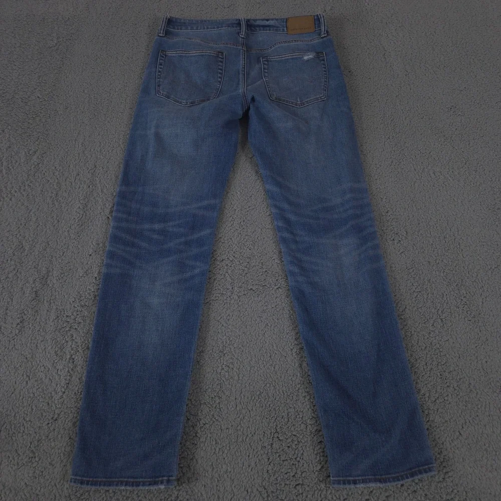 American Eagle Jeans Mens 32x34 Blue Slim Straight Airflex Light Wash Distressed